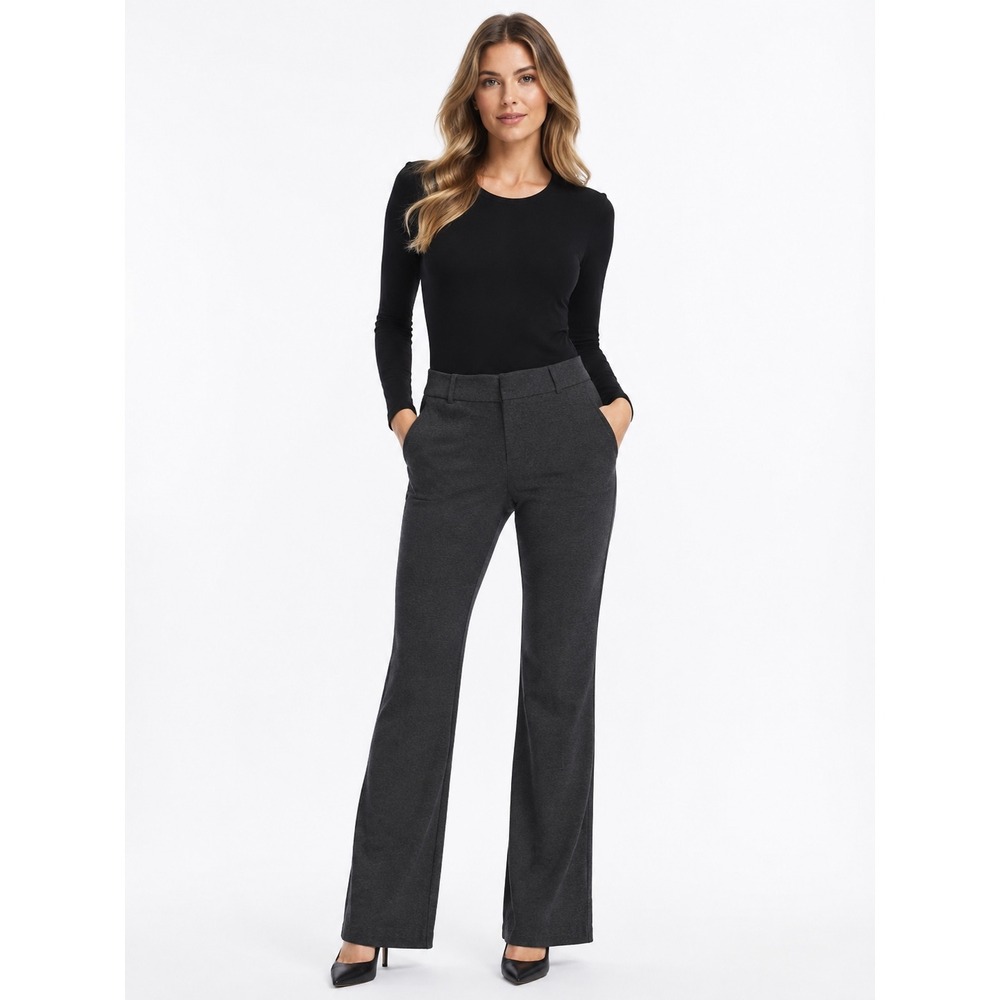 James Perse Charcoal Heather Cotton Jersey Flare Trousers Size 27 Quiet Luxury